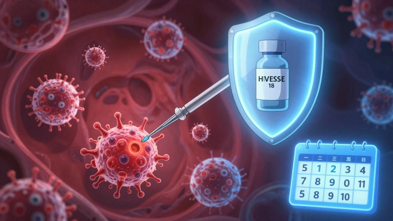 HPV viruses versus vaccine protection and screening timeline in medical visualization