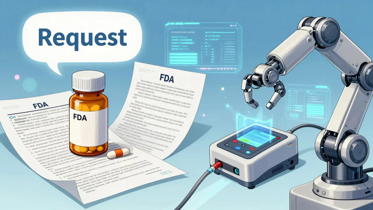 Anime illustration comparing the voluntary drug recall process with mandatory device recalls