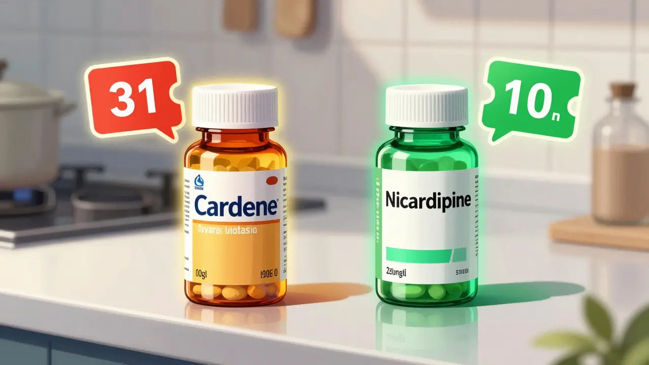 Anime illustration comparing expensive brand drug vs affordable generic pills.