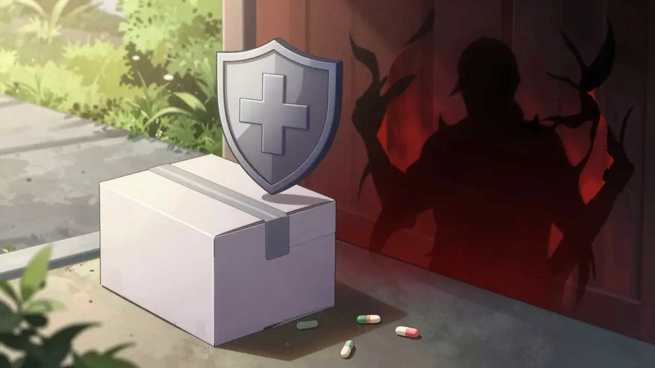 Contrast between safe delivery box and dark counterfeit risks