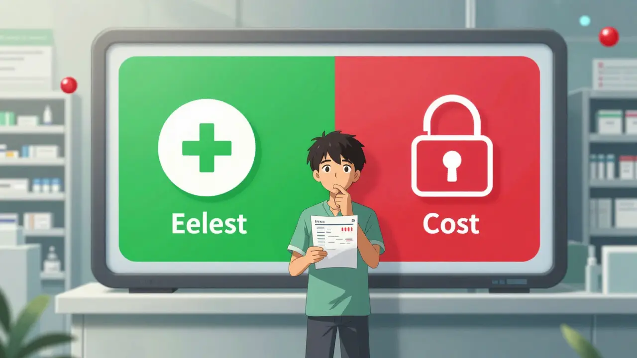 Patient choosing between generic and brand name medication