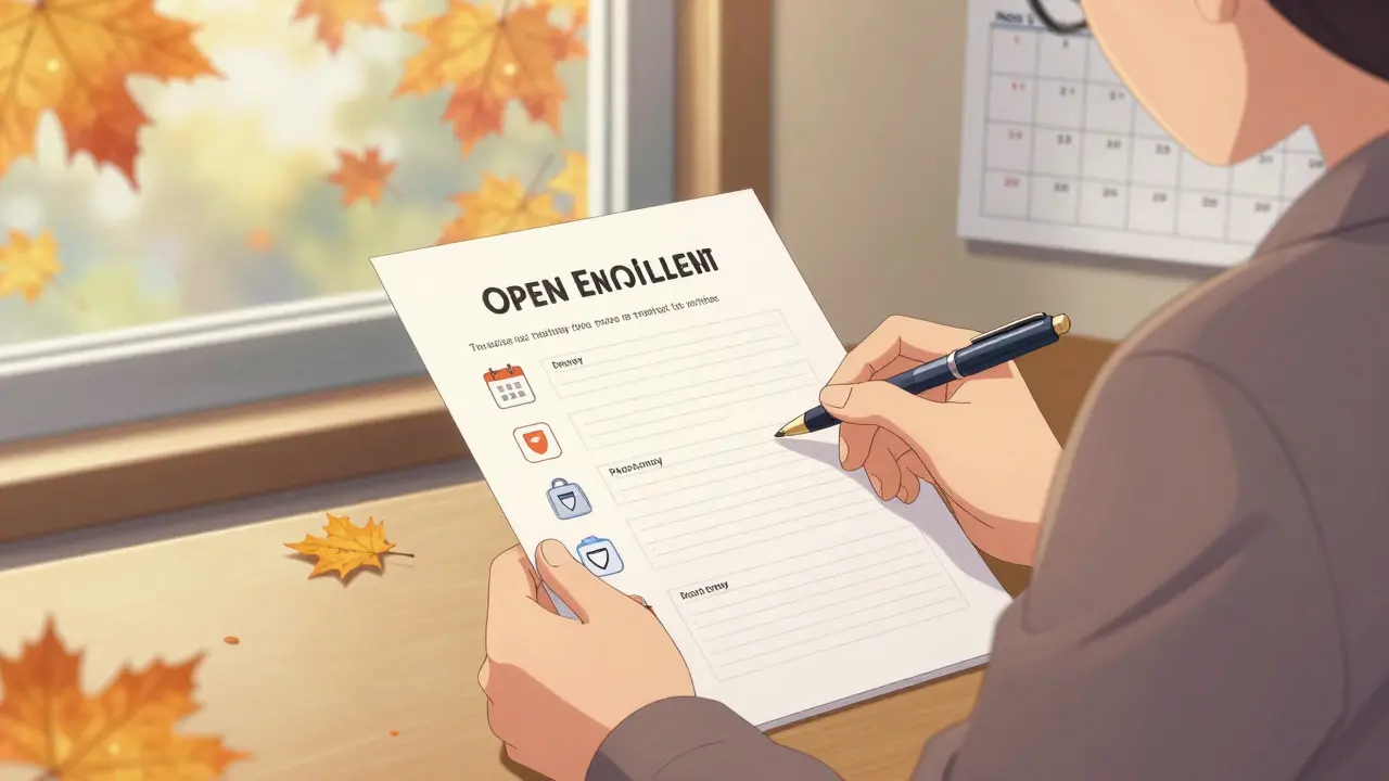 Anime person preparing for health plan enrollment